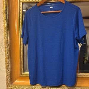 Old Navy Luxe Royal Blue Textured Tee - Size L